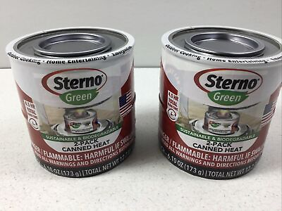 2 of Sterno Green 20366 2 pack 6.10 OZ ea. 2.25 HR Burn Canned Heat Chafing Dish $24.99