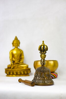 #ad Tibetan 6quot; Pure Handmade 7 metals Bell for Meditation Yoga chakra $87.99