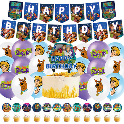 #ad Scooby Doo Birthday Party Decorations Banner Balloon Party Tableware set Supply GBP 19.99