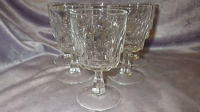 #ad Clear Glass Artic Pattern Wine Glasses By Arcoroc France 6 6 ounce stems $71.23