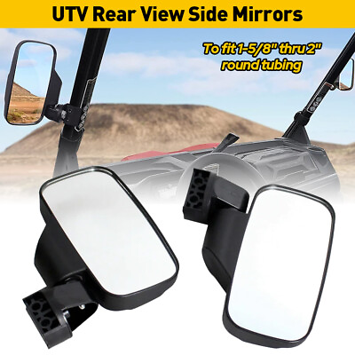 #ad UTV Rear View Side Mirrors Set For Polaris RZR Artic Cat Prowler Honda Sportrax $30.99