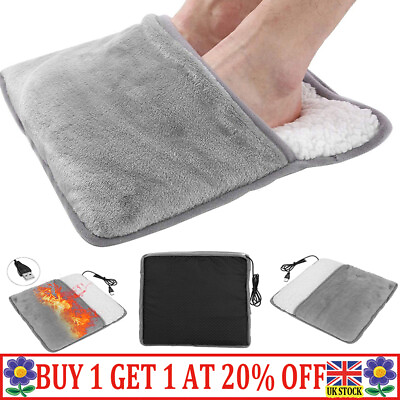Electric USB Heated Foot Warmer Winter Warm Feet Heating Pad Cushion Washable TL $13.58