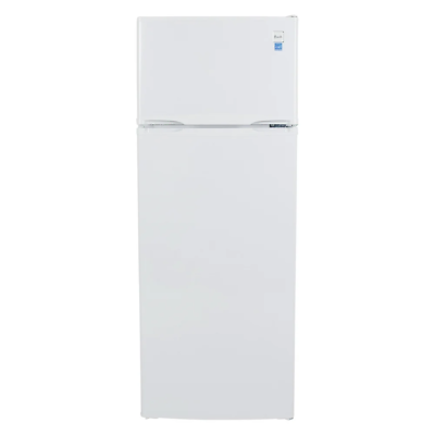 #ad 7.3 Cu Ft Avanti Top Freezer Refrigerator White Stainless Steel Look Fridge $267.17
