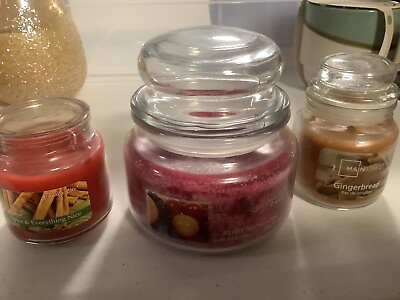 #ad Lot Of 3 Small Jar Candles $5.50