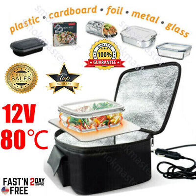 #ad 12V Lunch Box Bag Electric Heater Warmer Car Portable Food Heating for Trucks $20.99