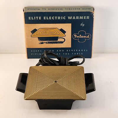 #ad Elite Electric Warmer by Inland Glass Works Original Box Vintage Tested to 120°F $16.95