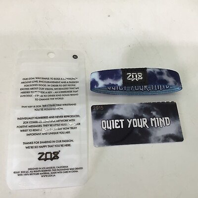 #ad Zox “Quiet your mind” Medium Bracelet w Card amp; Original Packaging $9.50