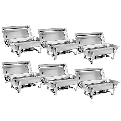 #ad 6 Pack of 8 Quart Stainless Steel Rectangular Chafing Dish Thanksgiving Day $164.58