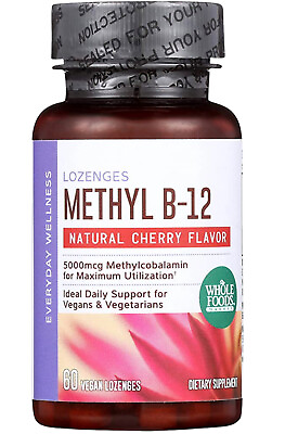 whole Foods Methyl B 12 Lozenges 5000 mcg 60 vegan lozenges BB:03 2024 $15.99