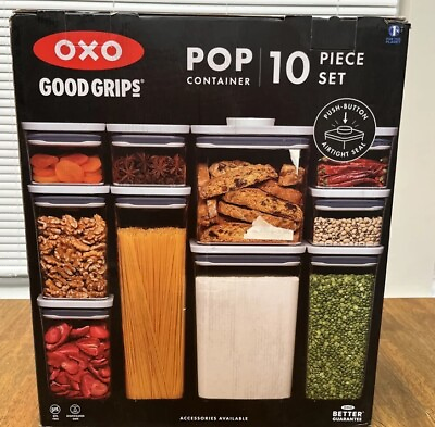 #ad OXO Good Grips POP Food Storage Container Set 10 Piece Open Box new otherR176 $49.75