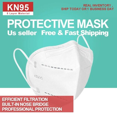 50 PCS KN95 Protective 5 Layers Face Mask Disposable Respirator BFE 95% PM2.5 $8.97
