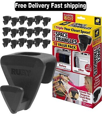 #ad RUBY Space Triangles AS SEEN ON TV Creates Up to 3X More Closet Space 18 Pcs $11.90