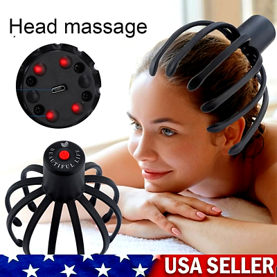 Electric Vibration Head Massager LED relaxing Vibration Scalp Massage Relax USB $29.87