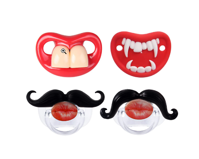#ad 4pcs Baby Funny Mustache Teeth Orthodontic Pacifier for Babies BPA amp; Latex Free $10.00