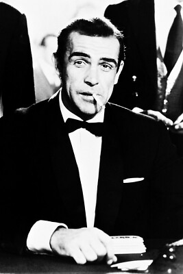#ad Sean Connery in tuxedo at gaming table cigarette in mouth James Bond 18x24Poster $24.99