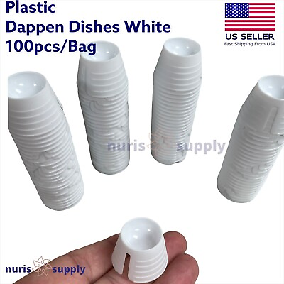 100pcs Plastic Dappen Dish Disposable Mixing Bowls Dental Nails Acrylic Tattoo $11.54