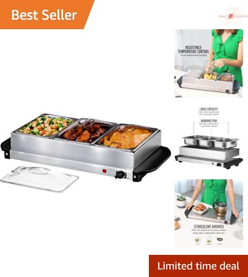 #ad #ad Versatile 200W Buffet Server amp; Food Warmer Adjustable Temp Stainless Steel $50.99