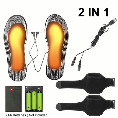 Rechargeable Electric Battery Heated Insoles Foot Warmer Shoe Feet Warm Socks $14.99
