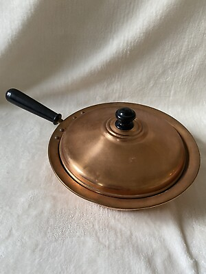 Vintage Solid Copper Fondue Chafing Warmer Pan Dish $24.99