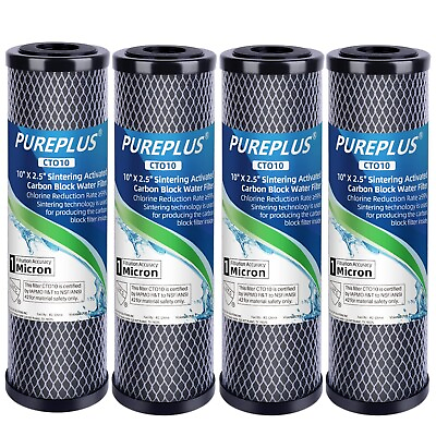 #ad Whole House CTO Carbon Water Filter Cartridge 1 Micron 2.5quot; x 10quot; 4PACK $28.49