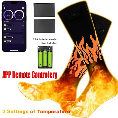 #ad USB Rechargeable Heated Socks Foot Warmer with APP Remote Control Winter Outdoor $33.99