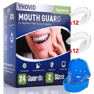 #ad 24 Mouth Guard for Grinding Teeth at Night 2 Sizes Teeth Clenching Small Mo... $20.62