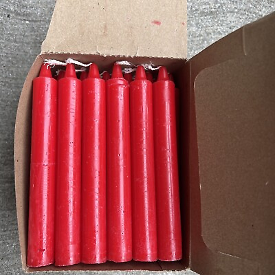 #ad Lot of 36 3 4quot;x 6quot; Taper Candles: RED CANDLES Household Religious Emergency $36.00