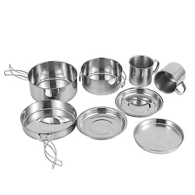 #ad Tramontina Stainless Steel Tri Ply Clad 8 Piece Cookware Set Glass Lids NEW $46.39