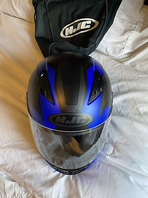 #ad HJC CS R3 Full Face Motorcycle Helmet Black Blue Size Large $138.50