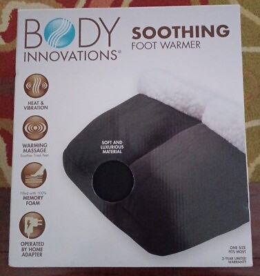 #ad Body Innovations Soothing Foot Warmer W Heat Vibration Massage Memory Foam Black $24.99