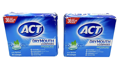 #ad #ad 2 Pack ACT Dry Mouth w Xylitol Sugar Free 36 Soothing Mint Lozenges each $15.49
