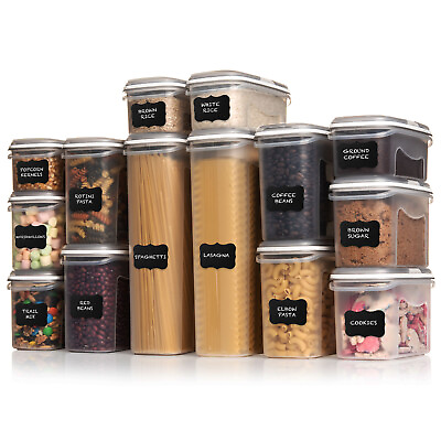 #ad LARGE SET 28 pc Airtight Food Storage Containers w Lids Retails For $59.99 $34.99