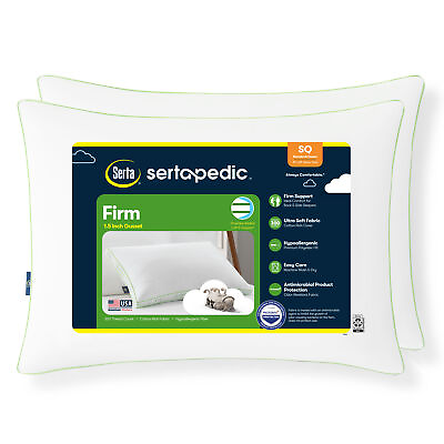 #ad Sertapedic Firm Bed Pillow Standard Queen 2 Pack $19.00