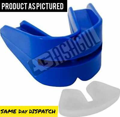 Double Mouth Guard Gum Shield Teeth Protector Boil Bit Football Boxing Rugby $12.99