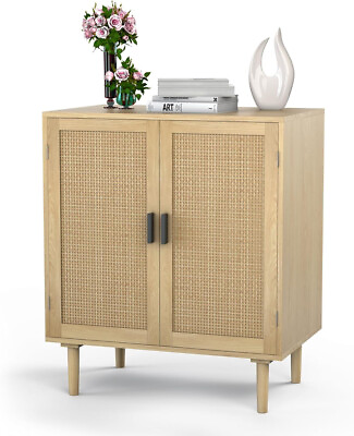 #ad Rattan Sideboard Buffet Storage Accent Cabinet Cupboard Kitchen Living Room $74.95