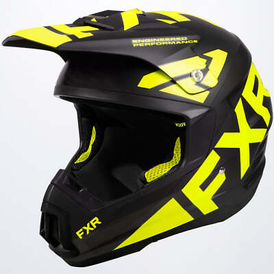 #ad #ad Open Box FXR Adult Torque Team Snowmobile Helmet Black Hi Vis XL $86.39