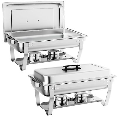 #ad Chafing Dish Buffet Set 2 Pack chafers and Buffet Warmers Sets 8QT Stainles... $119.16