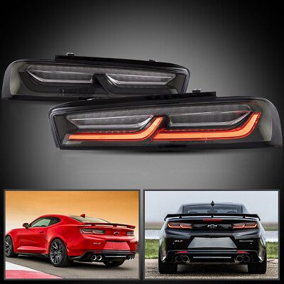 A Pair LED DRL Tail Lights For Chevy Camaro 16 17 18 White Smoked Rear Lights $309.00