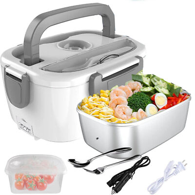 #ad 40w Hot Bento Self Heated Lunch Box and Ultra Fast Heating Food Warmer Gray $37.59