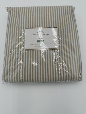 #ad Pottery Barn Wheaton Stripe Grommet Drape in Khaki NEW in Packaging 50quot; x 96quot; $54.99