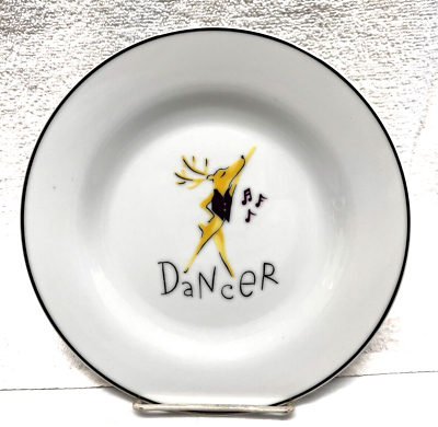 #ad Reindeer by POTTERY BARN Dancer Salad Plate 8 1 2 Inches Never used $24.50