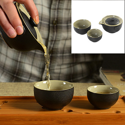 Chinese portable tea set pottery tea pot tea cups for travel ceramic pot of tea $33.83