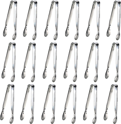 #ad 18PCS Mini Tongs for Appetizers 5Inch Serving Ice Small Food Kitchen Utensils $15.99
