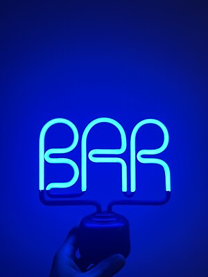 #ad Bar blue white Boom phone Decoration Bar Home NEON Light Sign 11.8quot;x5.2quot; G1 New $15.00