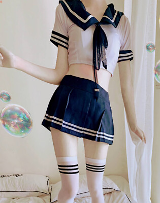 #ad Japanese School Girl Sailor Suit 40 55 kgs M 4 6 $50.00