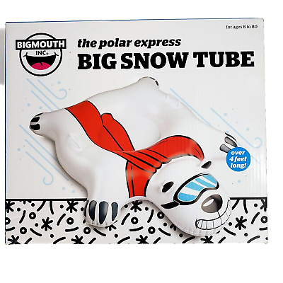 #ad Big Mouth Big Snow Tube Adults amp; Kids XL White Red Sled Over 4 Ft Polar Express $13.24