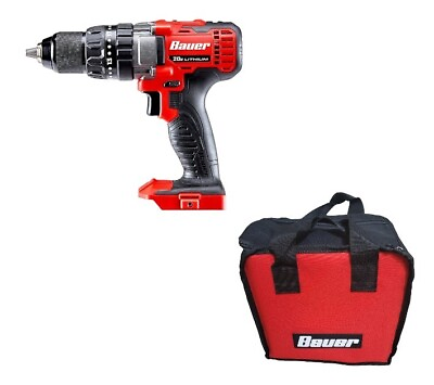 #ad BAUER 20V Cordless 1 2 in. Variable Speed Hammer Drill Driver Tool Only $36.99