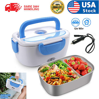 110V Electric Heating Lunch Box Portable for Car Office Food Warmer Container $20.99