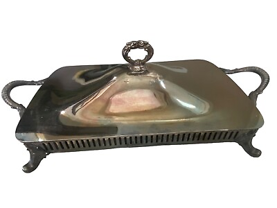 #ad Silver Plated Buffet Catering Chafing Dish Stand Serving Tray Holder amp; Lid $39.00
