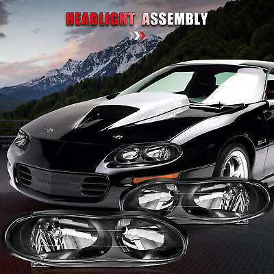 For 1998 2002 Chevy Camaro Z28 Headlights Assembly Pair Headlamp Replacement Set $88.34